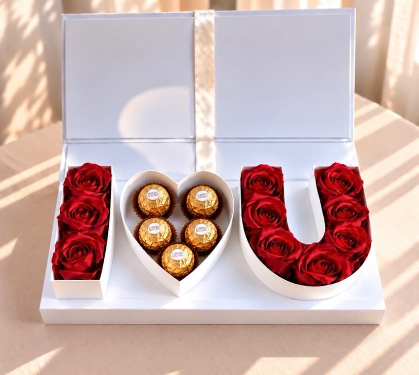 „I ♥ U“ кутија со Ferrero rocher