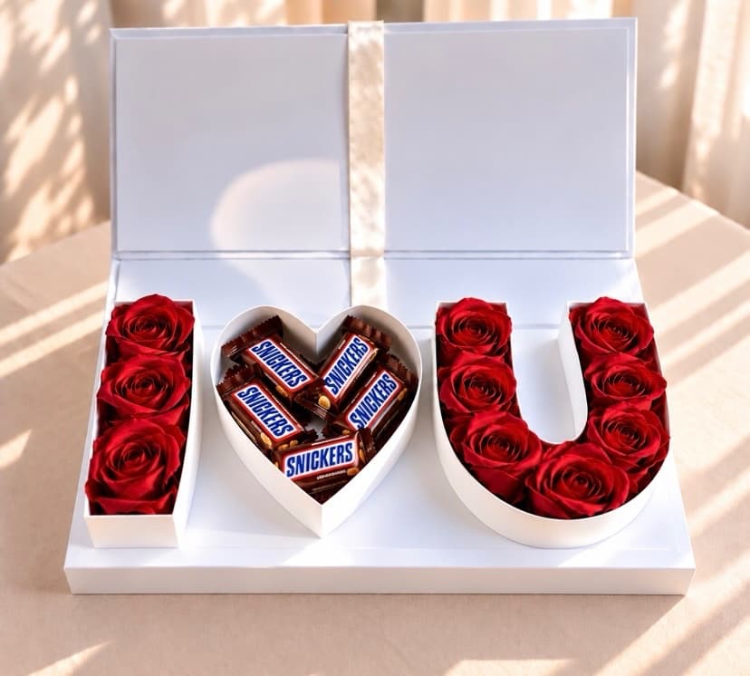 I ♥ U“ кутија со Snickers