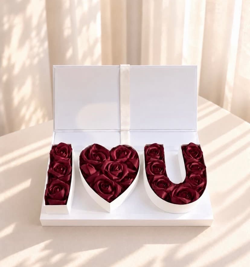 „I ♥ U“ кутија со ружи